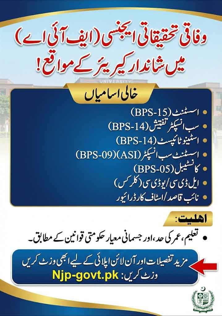 FIA Jobs 2026 Last Date & Advertisement