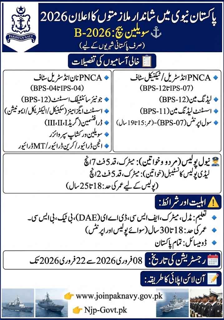 Join Pak Navy Jobs 2026 Advertisement Download
